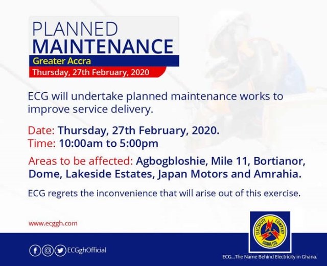 ECG maintenance notice