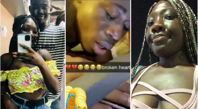 KNUST student cries uncontrollably after girlfriend broke up with him