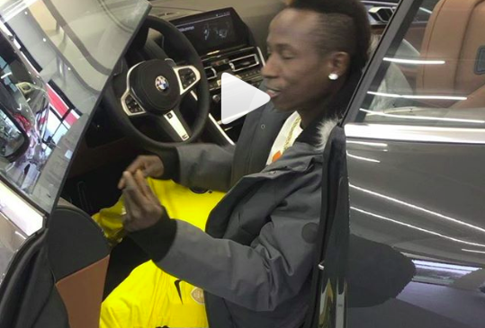 White girlfriend buys lover boy Patapeezy his first-ever BMW car as birthday present (+video)
