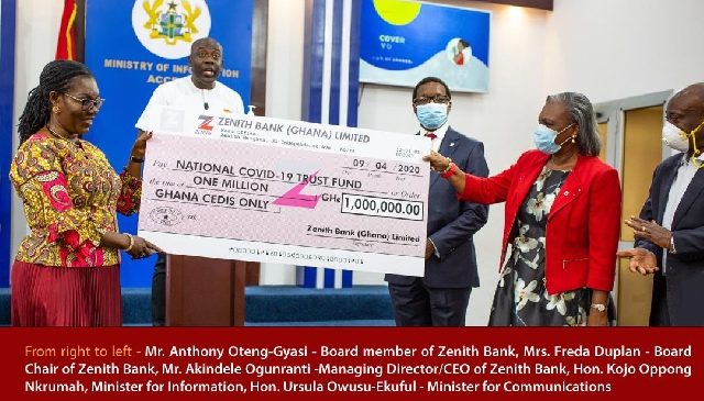 Zenith Bank donates GHS1m to COVID-19 Fund