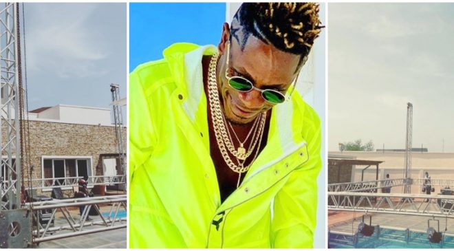 Shatta Wale’s Pool side stage ready for ‘Faith Concert’ tagged ‘The first ever private home concert’ (+Video)