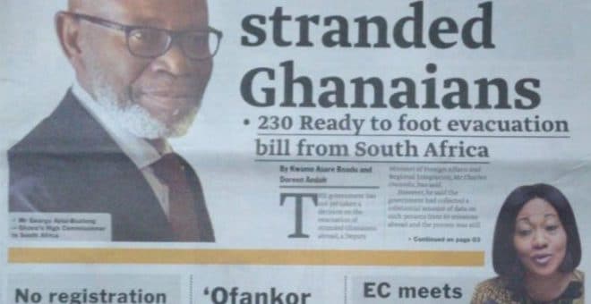 Govt yet to decide on stranded Ghanaians – 230 ready to foot evacuation bill from SA