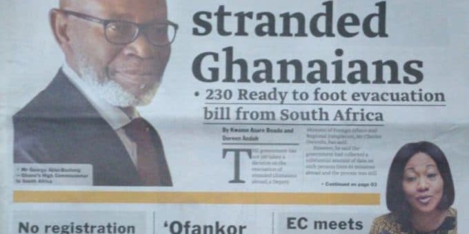 Govt yet to decide on stranded Ghanaians – 230 ready to foot evacuation bill from SA