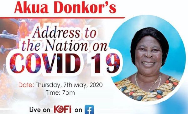 Akua Donkor to address the nation on COVID-19?