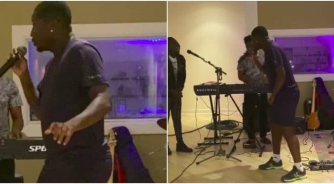 Stonebwoy and others enjoy Asamoah Gyan Perform Popular Lovers Song with his Live Band (+Video)