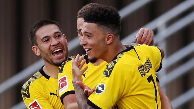 Sancho scores first hat-trick as Dortmund thrash Paderborn