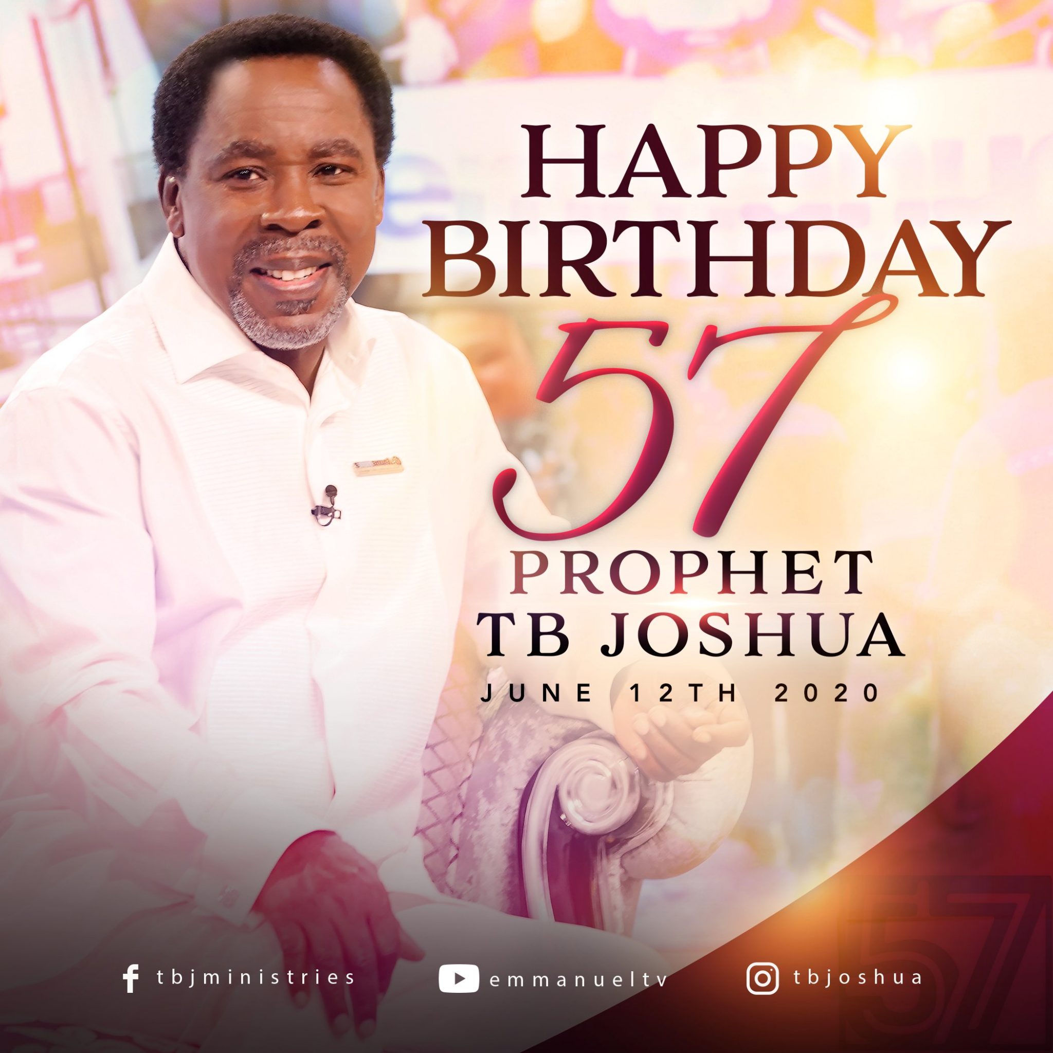 See How Prophet TB Joshua celebrated His 57th birthday With Love  (+Video)