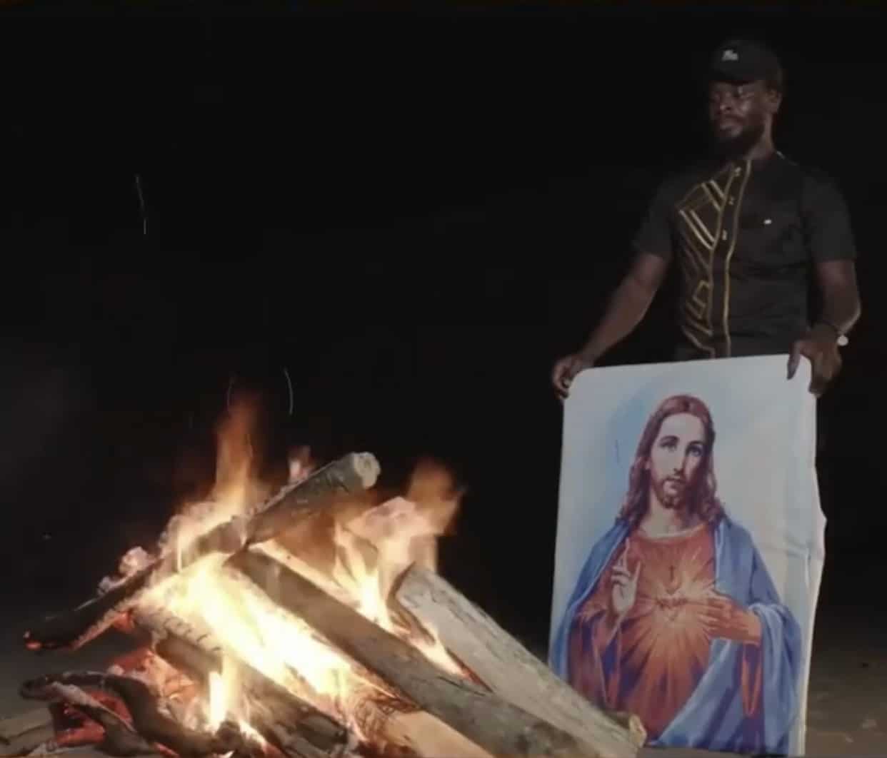 Fuse ODG burns painting of Jesus Christ