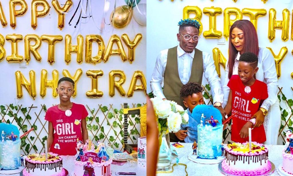 Shatta Wale pampers daughter with phone, cash and more at birthday party