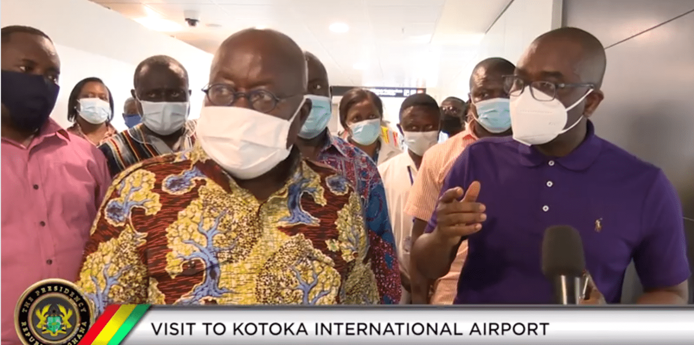 Akufo-Addo inspects work at Kotoka International Airport ahead of September 1 reopening (+Video)