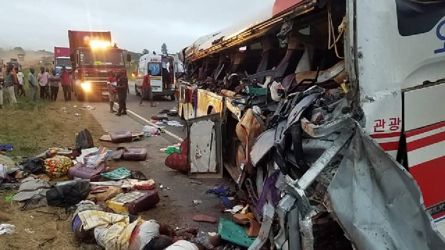 Kyekyewere: 10 dead, 80 injured in crash between two buses and cargo truck
