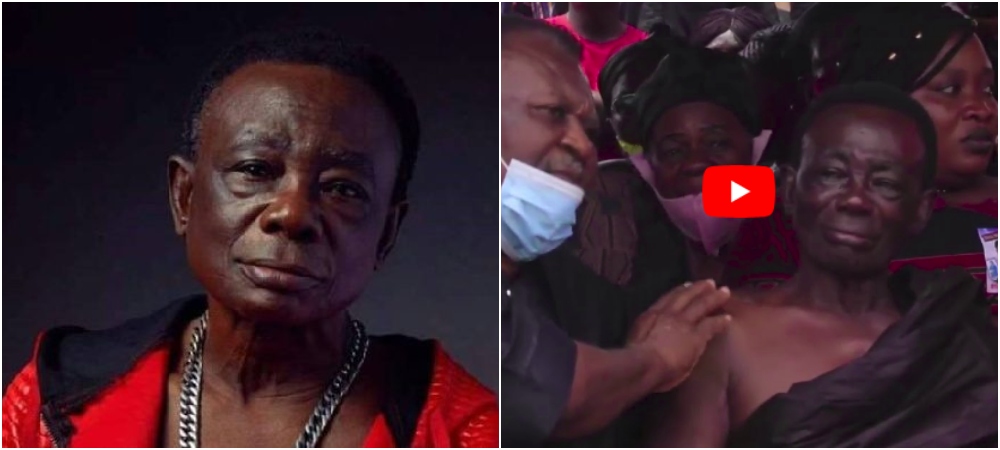 Video: Sad moment as obuoba J.A Adofo weeps uncontrollably during the funeral service of his late wife Ewurabena