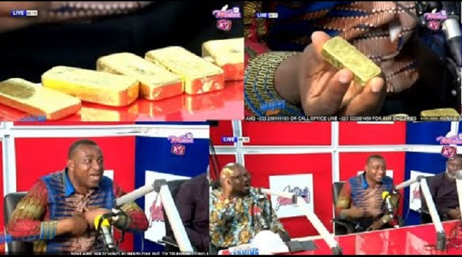 Chairman Wontumi Shows Off Gold Bars During Radio Discussion