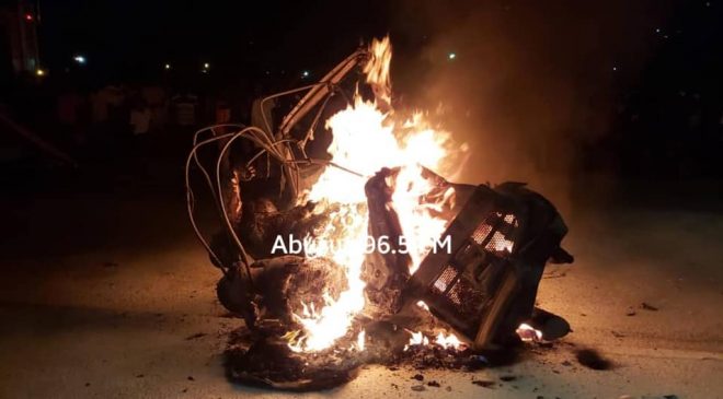 Three burnt to death after truck collides with tricycle at Anloga Junction