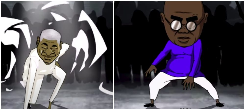 Watch: Wow! Presidential dance battle between “animated”  John Mahama and Nana Addo in a hilarious skit by Tales of Nazir