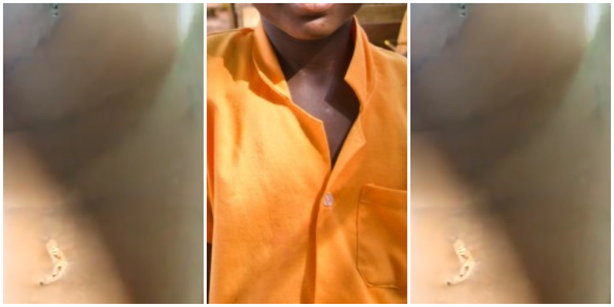 Man beats his 11-yr old son to pulp in Berekum for keeping his school bag outside [+Video]