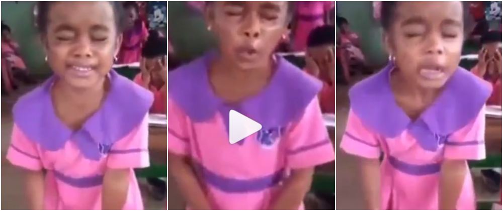 Adorable: Little girl’s touching prayer for the soul of her mate’s late dad goes viral [+Video]