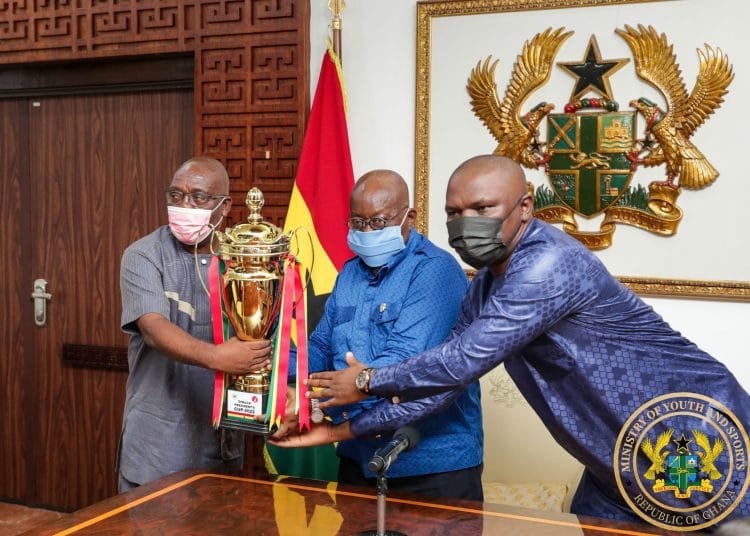 President’s Cup presented to Nana Addo ahead of tonight’s Hearts vs Kotoko clash