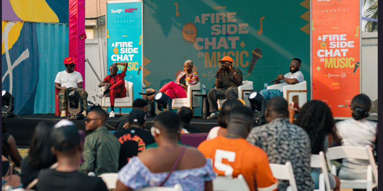 Baba Sadiq, Dancegod Lloyd, and other notable figures inspire emerging creatives during the Fireside Chat at the Tidal Rave Festival.