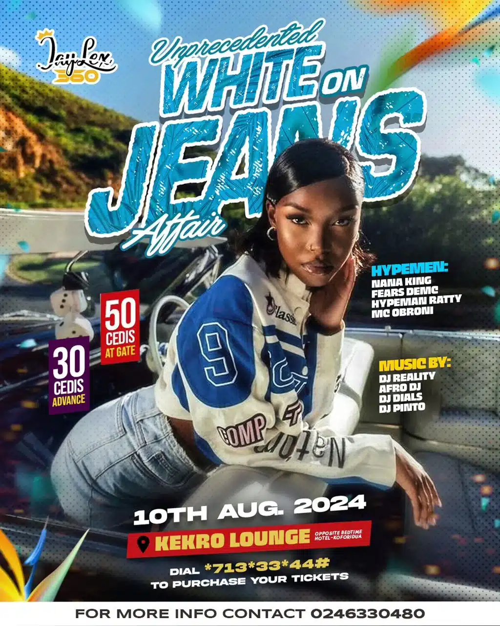 Jaylex 360 ‘WhiteOnJeans’ Party Slated for August 10, 2024.